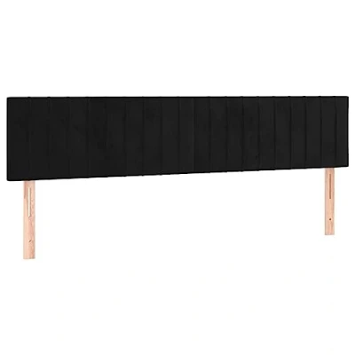Afbeelding van vidaXL Hoofdbord LED 200x5x78/88 cm fluweel zwart