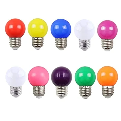 Afbeelding van Aiwerttes 10 Pack E27 G45 2W schroefdop gekleurde LED lampen, 20W gloeilamp Equilavent, Festoon Party Lights voor Indoor Outdoor Gebruik, Niet Dimbaar