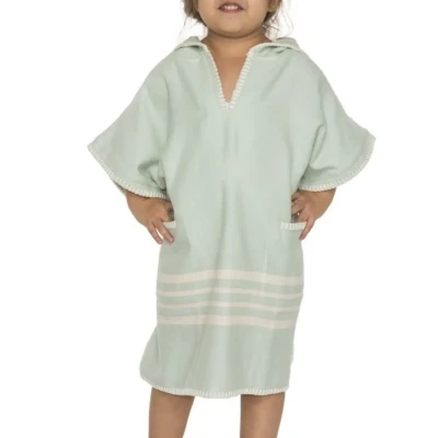 Afbeelding van Kinder Strandponcho Hamam Mint van Lalay maat 2 3 jaar t/m 10 11