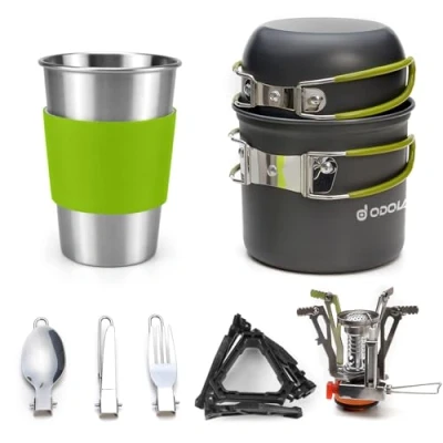 Afbeelding van Odoland Camping kookgerei Kit met Fornuis