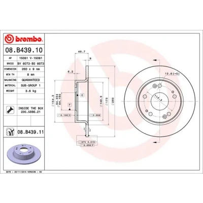 Afbeelding van Brembo Remschijf 08.B439.11