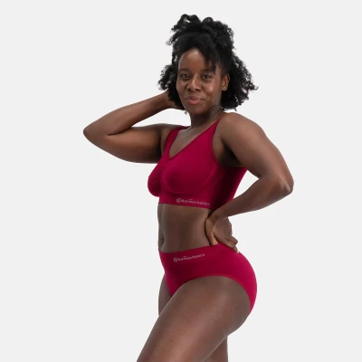 Afbeelding van Bamboo Basics dames 3P slips belle burgundy rood L
