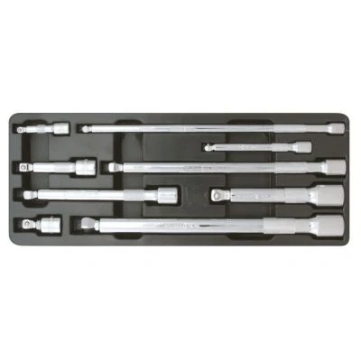 Afbeelding van KS Tools 918.0009 1/4&quot;+3/8&quot;+1/2&quot; CHROMEplus Cardan verlengstukset, 9 dlg