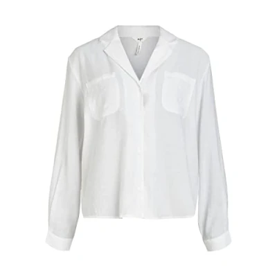 Afbeelding van Object Dames Objseline L/S Shirt Noos Blouse, wit, 38