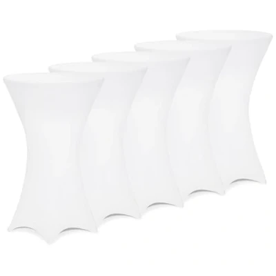 Afbeelding van Statafelrok 5 Stuks Ø 80 85cm Stretch Wit