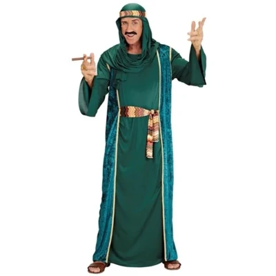 Afbeelding van Widmann 1001 Nacht &amp; Arabisch Midden Oosten Kostuum Olie Slimme Sjeik Groen Man Medium Carnavalskleding Verkleedkleding