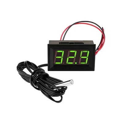 Afbeelding van FBBULES Digitale Thermometer met Sonde Waterbestendig 12V Water Temperatuur Monitor voor Koelkast Freezer Aquarium Temperatuurmeter,Groen