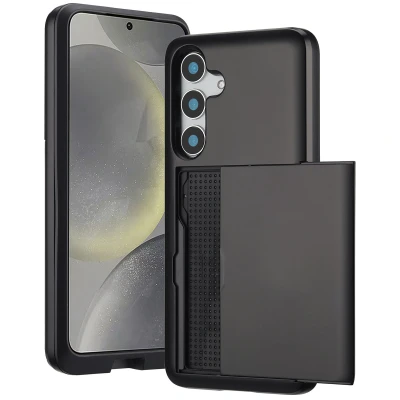 Afbeelding van Samsung Galaxy S25 Hoesje Met pashouder Kunststof imoshion Backcover/Hardcase Zwart Telefoonhoesje