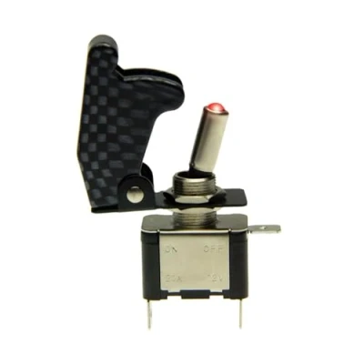 Afbeelding van Kill Schakelaar Carbon Auto Voertuig tuimelschakelaar 12V LED 20A NOS Rood