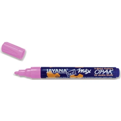 Afbeelding van Roze textiel stift Javana Texi Max 2 4 mm kogelpunt Hoge kwaliteit marker op waterbasis, geschikt zowel licht als donker