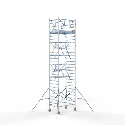 Afbeelding van Professionele alu rolsteiger 135x190x9.20m werkhoogte incl. dubbele voorloopleuning