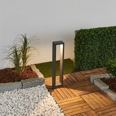 Afbeelding van Lucande LED buitenlamp Gegoten aluminium H: 60 cm grafietgrijs