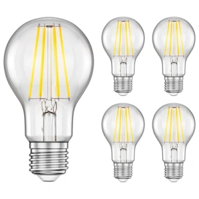 Afbeelding van ledscom.de 5 stuks E27 LED lamp, A60, warm wit (2700 K), 7,1 W, 963lm, 3 staps dimmer