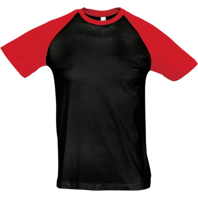 Afbeelding van SOLS Heren Funky Contrast T Shirt Met Korte Mouwen (Zwart/Rood) Maat M