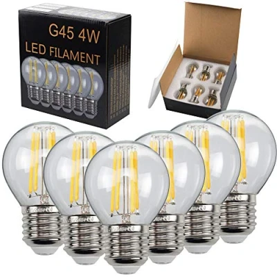 Afbeelding van TIANFAN 6 delige LED lamp G45 2700K Warmwitte gloeilamp hoofdgloeilamp E27 220 / 240V Edison 4Watt