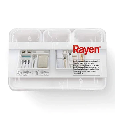Afbeelding van Rayen Modulaire ladeplank 8 u, wit, afmetingen: 3 stuks: x 7,5 4,5 cm / 23,3 2 23,5 16