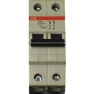 Afbeelding van Abb s202 installatieautomaat 2p k karakteristiek 10a iec en 60898 1 6 ka iec60947 2 10 modulen breedte 35mm 2cds252001r0427