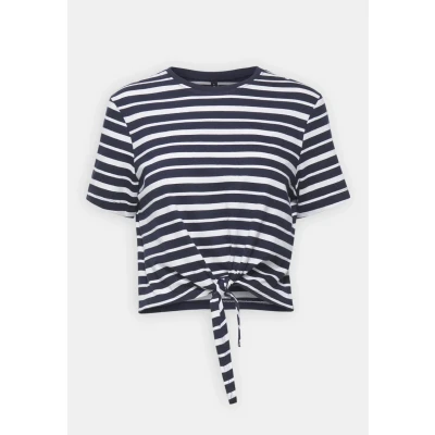 Afbeelding van ONLY Onlmay LIFE Short KNOT BOX Tshirt print, Dames, Maat: Small, Night sky/cloud dancer