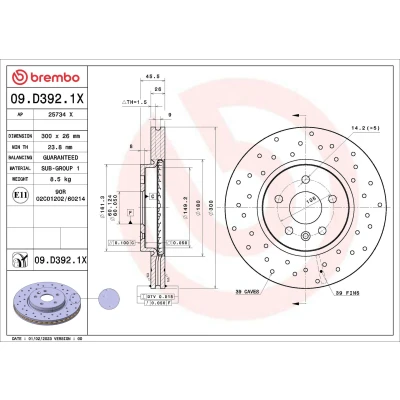 Afbeelding van Brembo Remschijven 09.D392.1X