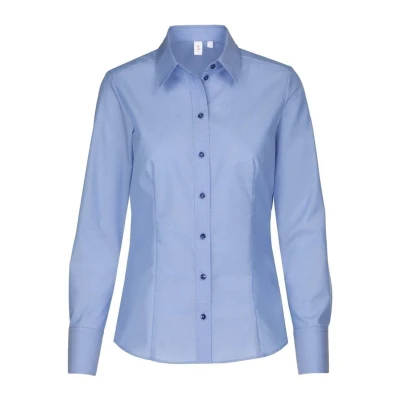 Afbeelding van Seidensticker Dames Overhemd middenblauw, Effen