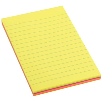 Afbeelding van D.RECT 110520 zelfklevende notities 98x150mm 100 vellen neon gelinieerd