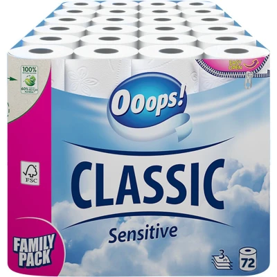 Afbeelding van 3x Ooops! Toiletpapier Classic Sensitive 3 laags 24 stuks