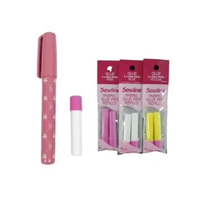 Afbeelding van Sewline Riolis oplosbare textiellijm + vervangende lijm in blauw, geel en roze