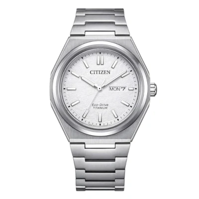Afbeelding van Citizen Super Titanium white background AW0130 85A Eco Drive solotempo men&#039;s watch