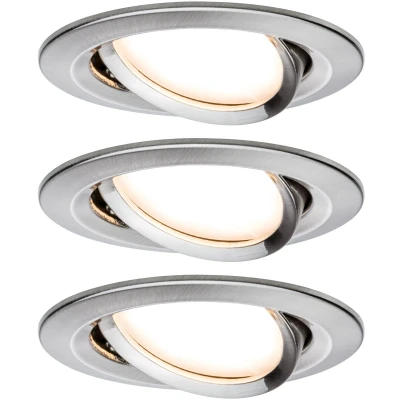 Afbeelding van Paulmann Nova Coin Inbouwspot rond zwenkbaar set van 3 2700K IJzer