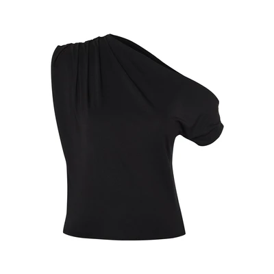 Afbeelding van Trendyol Steen Normaal/Normaal Patroon Asymmetrische Kraag Nul Mouw Drukknoop Flexibele Gebreide Blouse Twoss24Bz00396