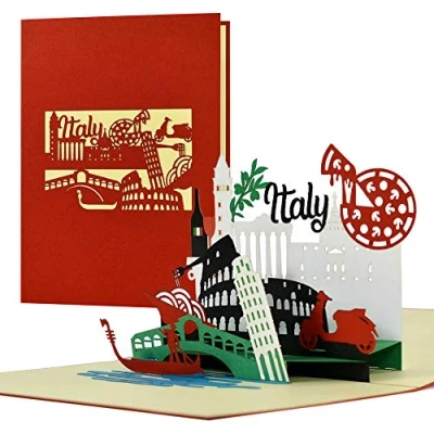 Afbeelding van Sykline A123AMZ reisvoucher voor Rome en Venetië in Italië 3D pop up kaart hotelcheque hem of haar cadeau idee