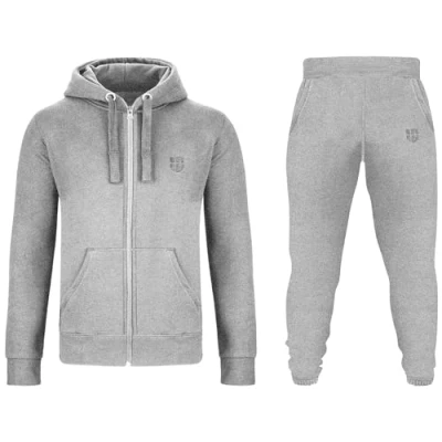 Afbeelding van Gennadi Hoppe Trainingspak voor heren, sweatjack en trainingsbroek, joggingpak, lichtgrijs, S