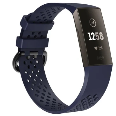 Afbeelding van Fitbit Charge 3 &amp; 4 sport bandje Maat: Large Donkerblauw