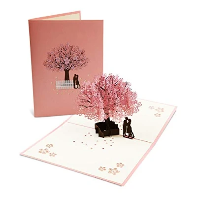 Afbeelding van Vegena Bruiloftskaart, 3D, bruiloftskaarten, wenskaart, bruiloft, Valentijnsdag, huwelijksgeschenken voor bruidspaar, pop up wenskaarten met envelop