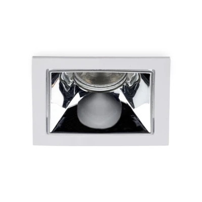 Afbeelding van Inbouwspot Vierkant, Kantelbaar, 85 x 36 mm, Wit / Chroom GU5.3 MR16 Fitting (12V) Standaard