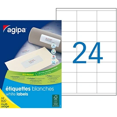 Afbeelding van agipa adres etiketten 70x35mm wit