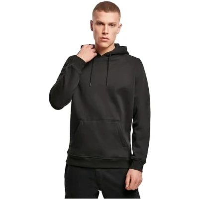 Afbeelding van Build Your Brand Heren capuchontrui Heavy Hoody voor mannen, effen met kangoeroezak en trekkoorden, maat XS tot 5XL, verkrijgbaar in vele kleuren, zwart,