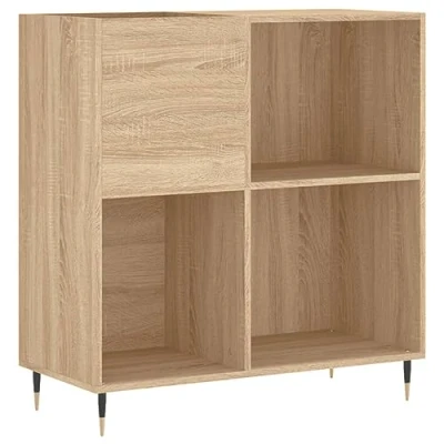 Afbeelding van vidaXL Platenkast 84,5x38x89 cm bewerkt hout sonoma eikenkleurig