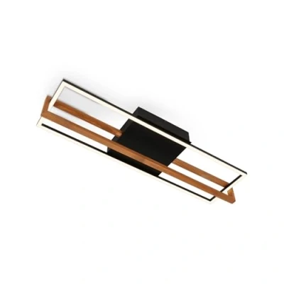 Afbeelding van BRILONER Plafondlamp 3777015 Warm wit 3000K Houttoepassing 21W 2400 lm 74 x 21 11 cm Zwart hout