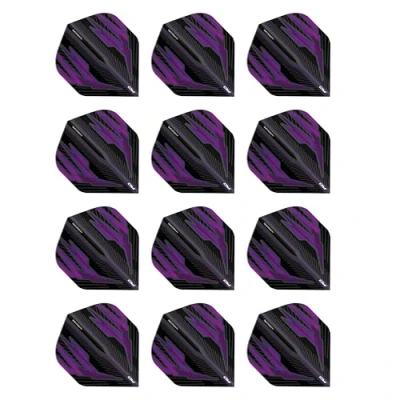 Afbeelding van Hardcore Radical Black &amp; Purple Extra Thick Standard Dart Vluchten 4 sets Per Pak (12 Flights in totaal)