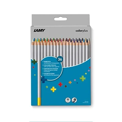 Afbeelding van LAMY 1233470 colorplus kleurpotloden 506 36 delige set: vouwdoos met gemaakt van massief lindehout ergonomische driehoekige vorm dikte vulling Ø 3,3 mm, kleurpotlood 7,2 mm