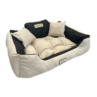 Afbeelding van KingDog Hondenmand Groot Katten en Hondenbed Buitenmaat 100 x 75 Maat L Beige