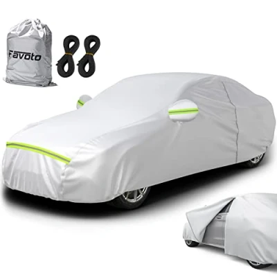 Afbeelding van Auto samenvoegen, compleet afdekzeil, voor in de auto, stofdicht, waterdicht, autohoes, winter en zomer, 450 495 cm, lichte sedan, zilver, 2,95 kg