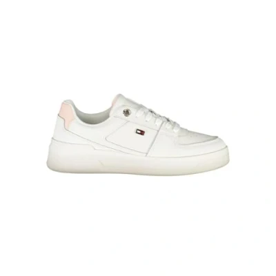 Afbeelding van Tommy Hilfiger FLAG Basket Sneakers laag, Dames, Maat: 36, Ecru whimsy pink Leer en imitatieleer
