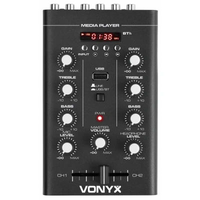 Afbeelding van Vonyx STM500BT 2 kanaals mixer met Bluetooth en mp3 speler