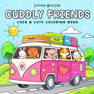 Afbeelding van Cuddly Friends: Easy Coloring Book for Adults and Teens Cafe Kleurboek voor volwassenen en kinderen