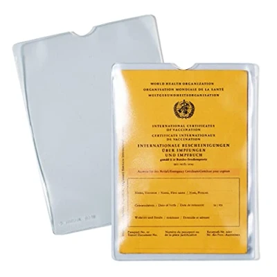 Afbeelding van HERMA 1332 ID kaarthoes, transparant, 10 stuks, vaccinatiepaspoort, hoes voor oude vaccinatiekaart, vaccinatieboek, kaarthouder ter bescherming van spaarboekjes, documenten in DIN A6 formaat,