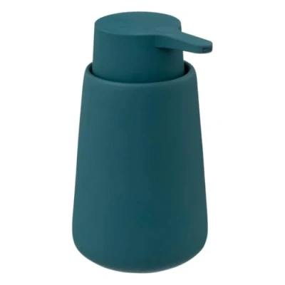 Afbeelding van 5Five Zeeppompje/dispenser Colorama Lotion petrol blauw 8 x 15 cm 250 ml kunststeen Zeeppompjes