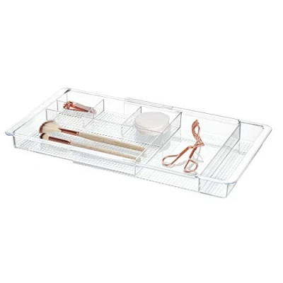Afbeelding van iDesign cosmetica organizer, uittrekbare plastic ladekast, praktische make up tafelaccessoires voor het sorteren van up, accessoires en meer, transparant