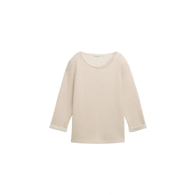 Afbeelding van TOM Tailor 3/4 ARM Trui, Dames, Maat: XS, Dusty beige melange